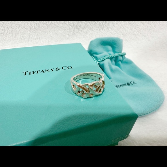Tiffany & Co - Paloma Picasso Loving Heart Band Sterling Silver 925 Size 5 - Picture 3 of 3